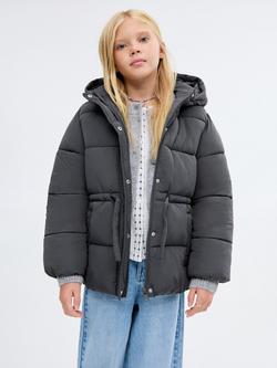 Mango Kids' Olivia Padded Jacket, Charcoal, Charcoal