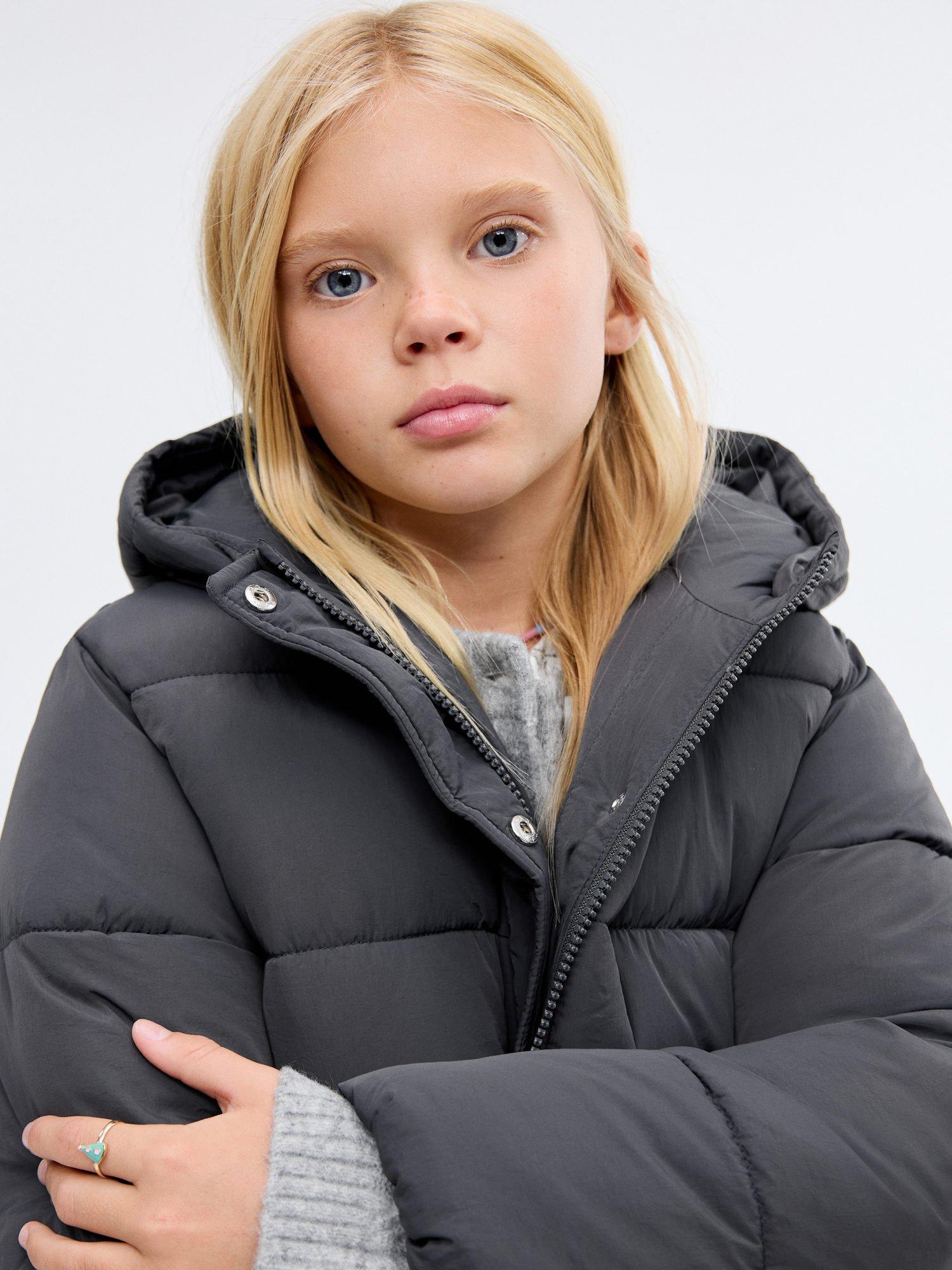 Product image 6 of 7, which shows Mango Kids' Olivia Padded Jacket, Charcoal, 12 years