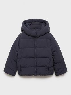 Mango Kids' Valeria Coat, Navy - view 2, Navy