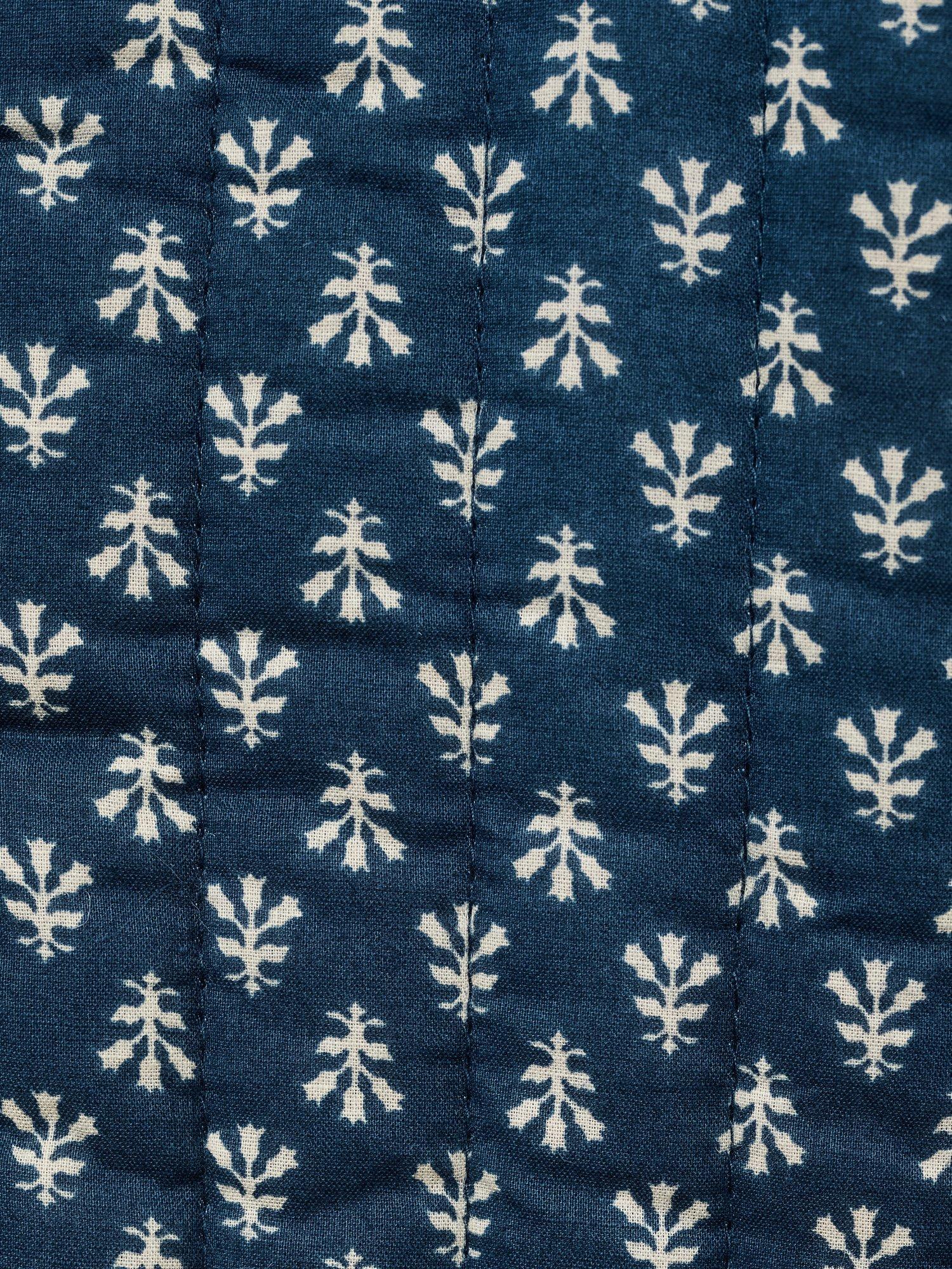 Product image 5 of 6, which shows Mango Kids' Yas Cotton Bow Front Jacket, Navy, 10 years