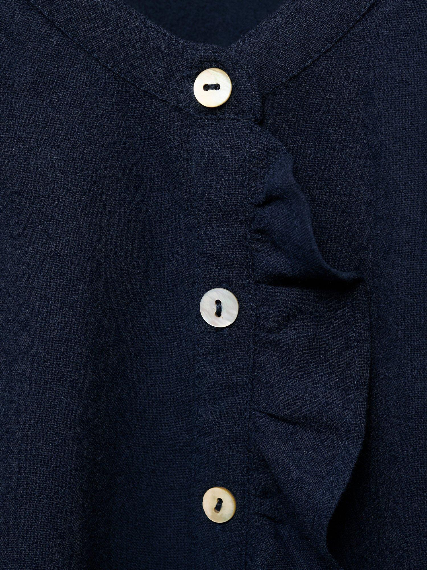 Product image 6 of 6, which shows Mango Kids' Pamy Cotton Long Sleeved Blouse, Navy, 10 years