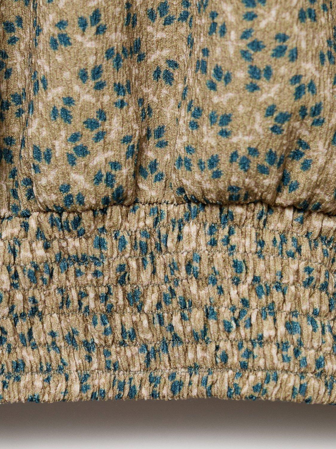 Product image 7 of 7, which shows Mango Kids' Long Sleeved Floral Top, Green, 11-12 years