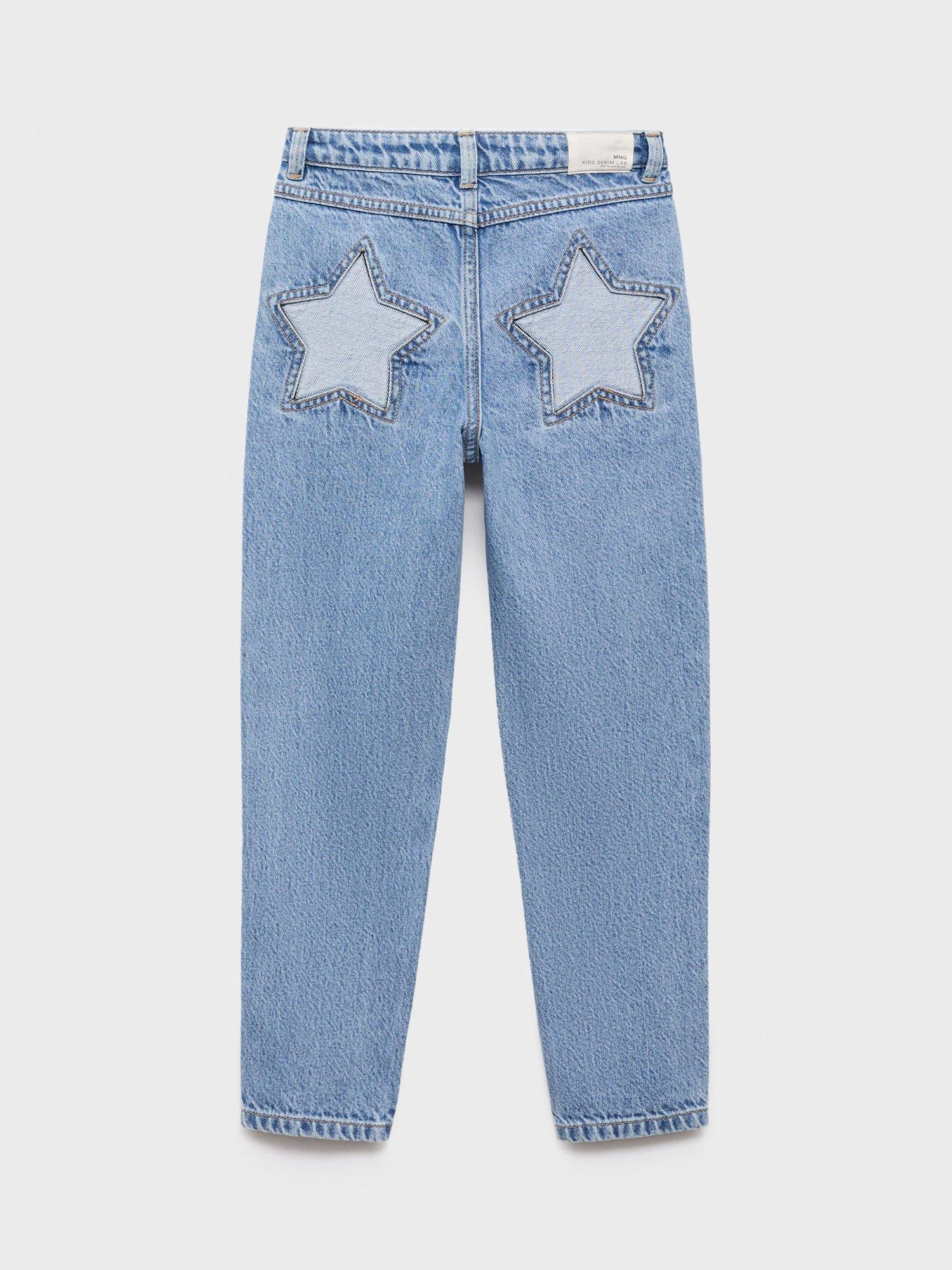 Product image 4 of 7, which shows Mango Kids' Star Jeans, Open Blue, 11 years