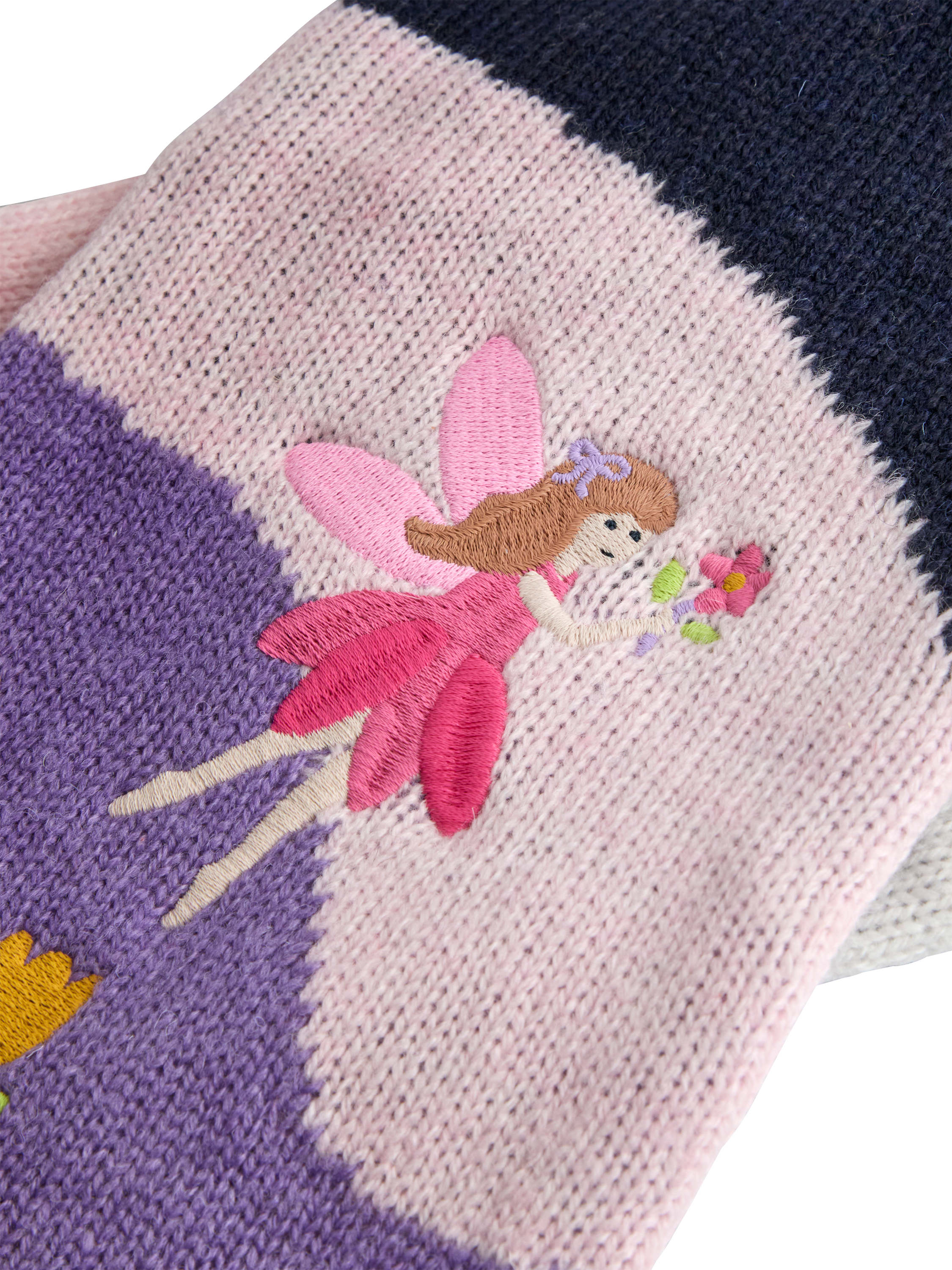 Product image 5 of 5, which shows JoJo Maman Bébé Kids' Unicorn Wool Blend Scarf, Blue, One Size