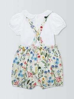 John Lewis Heirloom Collection Baby Floral Romper & Bodysuit Set, Multi Floral - view 2, Multi Floral