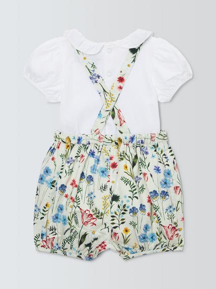 John Lewis Heirloom Collection Baby Floral Romper & Bodysuit Set, Multi Floral - view 2, Multi Floral