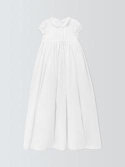 John Lewis Heirloom Collection Baby Cotton Sateen Christening Gown, Bright White, Bright White