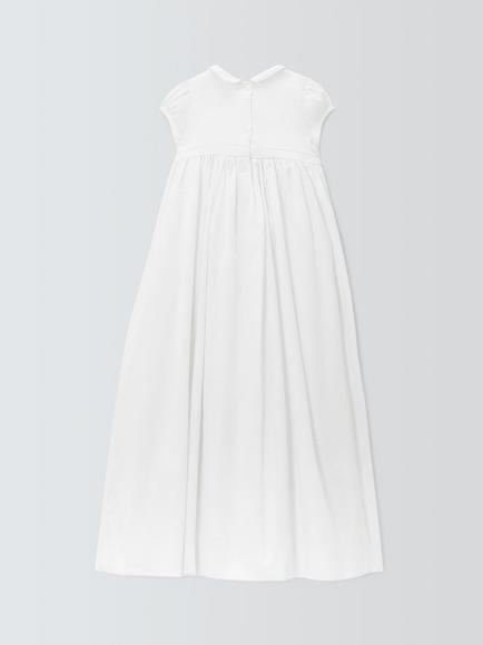 John Lewis Heirloom Collection Baby Cotton Sateen Christening Gown, Bright White - view 2, Bright White