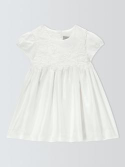 John Lewis Heirloom Collection Baby Pure Silk Lace Christening Dress, Ivory, Ivory
