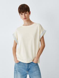 AND/OR Embroidered Sleeve T-Shirt, Ecru/Col