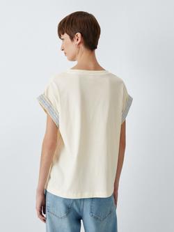 AND/OR Embroidered Sleeve T-Shirt - view 2, Ecru/Col