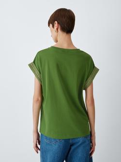 AND/OR Embroidered Sleeve T-Shirt - view 2, Green/Col