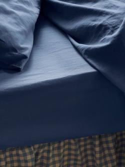 Piglet in Bed Linen Blend Fitted Sheet, Blueberry