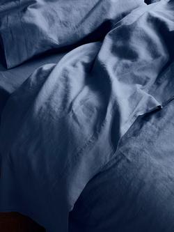 Piglet in Bed Linen Blend Flat Sheet, Blueberry