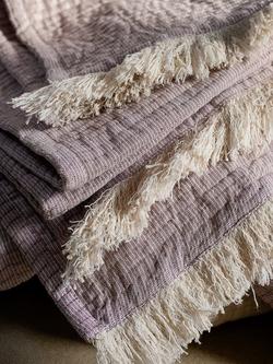 Piglet in Bed Cotton Textured Throw - view 2, Elderberry