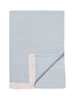 Piglet in Bed Cotton Textured Throw, Dusk Blue
