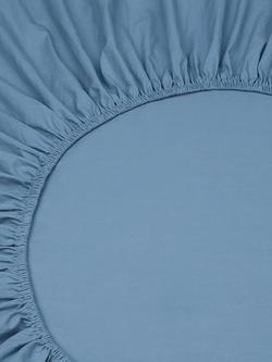 Piglet in Bed Washed Cotton Percale Fitted Sheet - view 2, Cove Blue