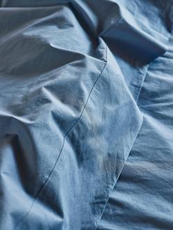 Piglet in Bed Washed Cotton Percale Flat Sheet, Cove Blue