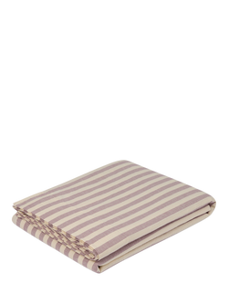 Piglet in Bed Pembroke Stripe Linen Blend Flat Sheet - view 2, Elderberry