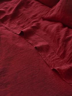 Piglet in Bed Linen Blend Flat Sheet, Rhubarb