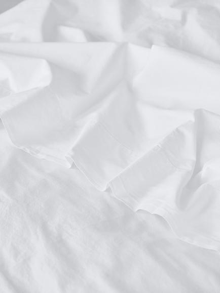 Piglet in Bed Washed Cotton Percale Flat Sheet, White