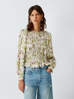 AND/OR Jolie Floral Shirred Top, Multi Floral, Multi Floral