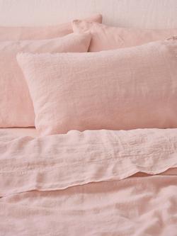 Piglet in Bed Plain Linen Bedding - view 2, Rose