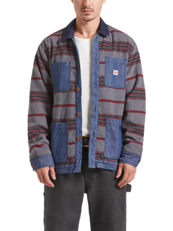 Brixton Altered Threads Chore Coat, Medium Wash Denim - view 2, Medium Wash Denim