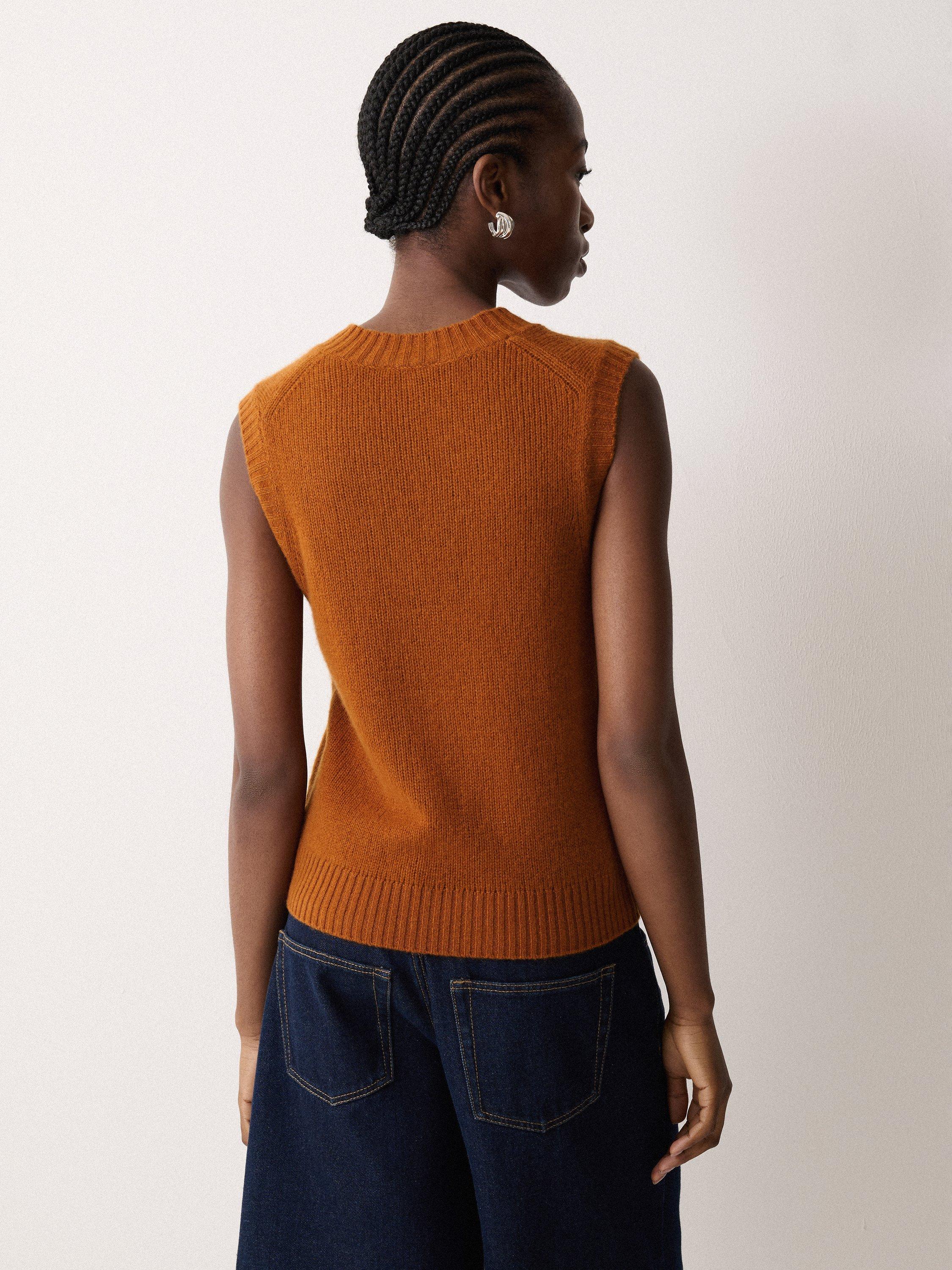Product image 2 of 5, which shows Jigsaw Pure Cloud Cashmere Tank Top, Orange, S