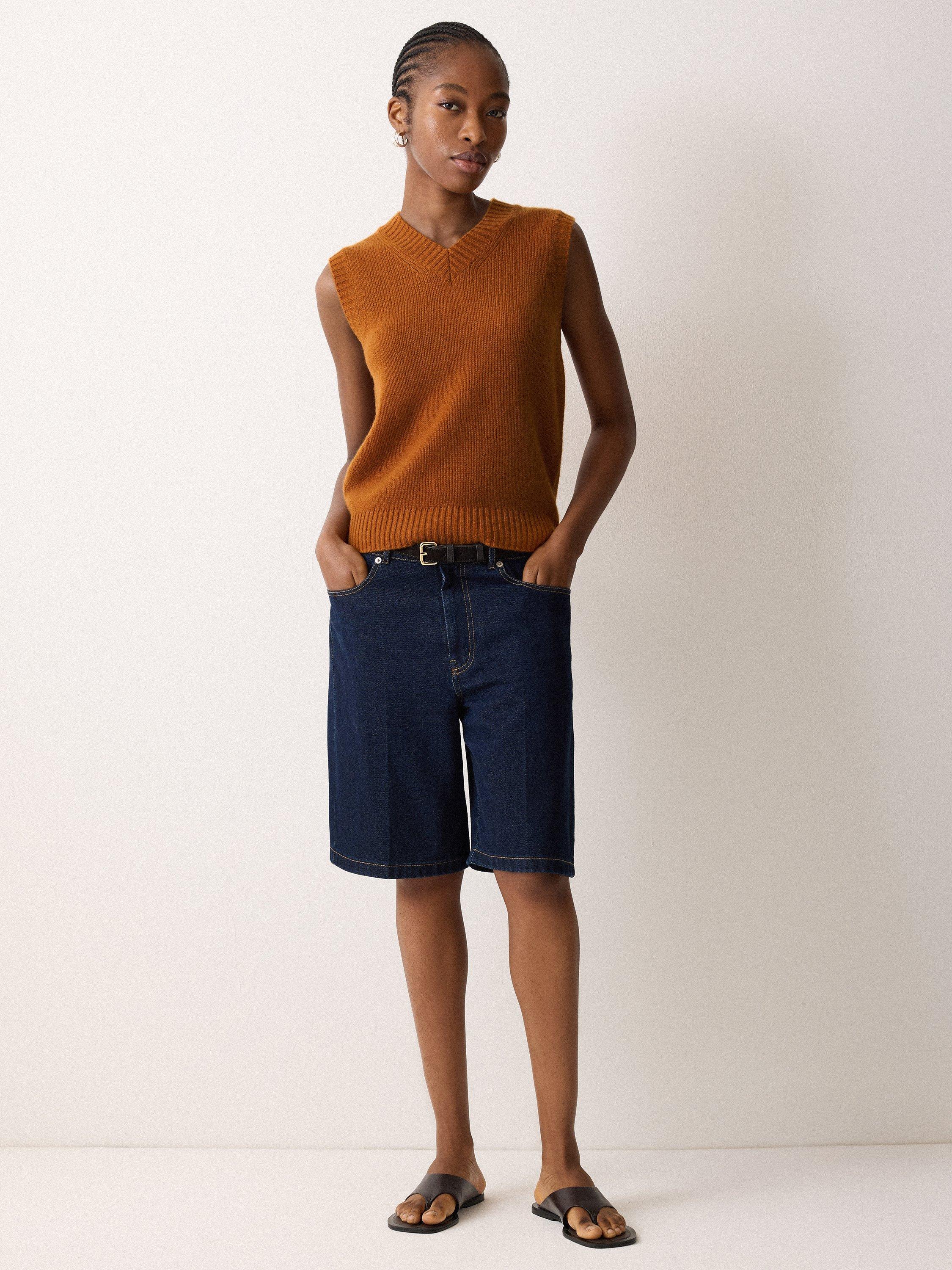 Product image 4 of 5, which shows Jigsaw Pure Cloud Cashmere Tank Top, Orange, S