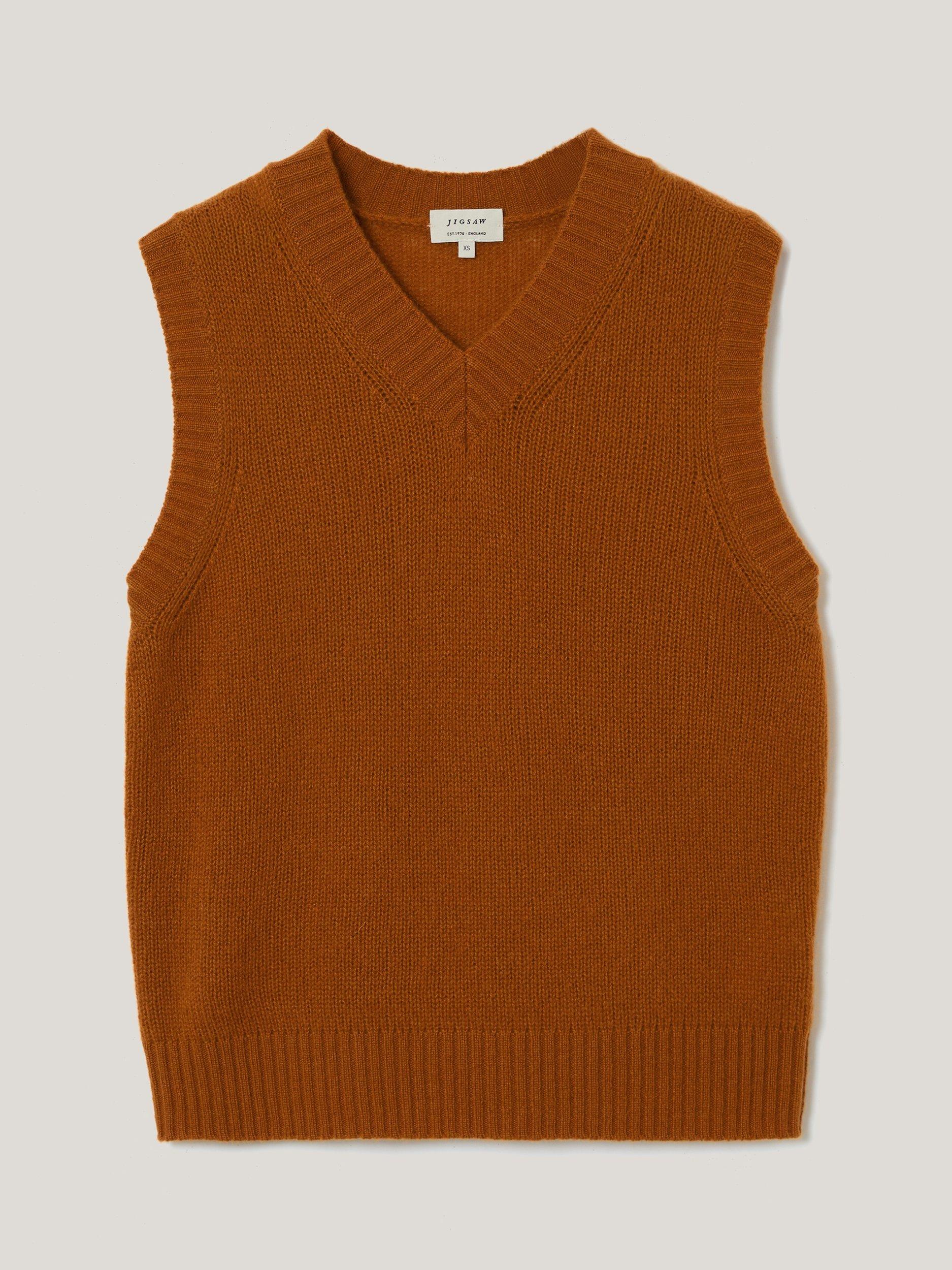 Product image 5 of 5, which shows Jigsaw Pure Cloud Cashmere Tank Top, Orange, S