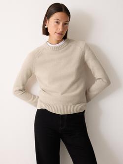 Jigsaw Wool Rich Saddle Jumper, Cream