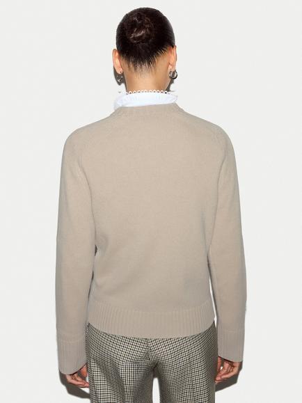 Jigsaw Wool Rich Saddle Jumper - view 2, Cream