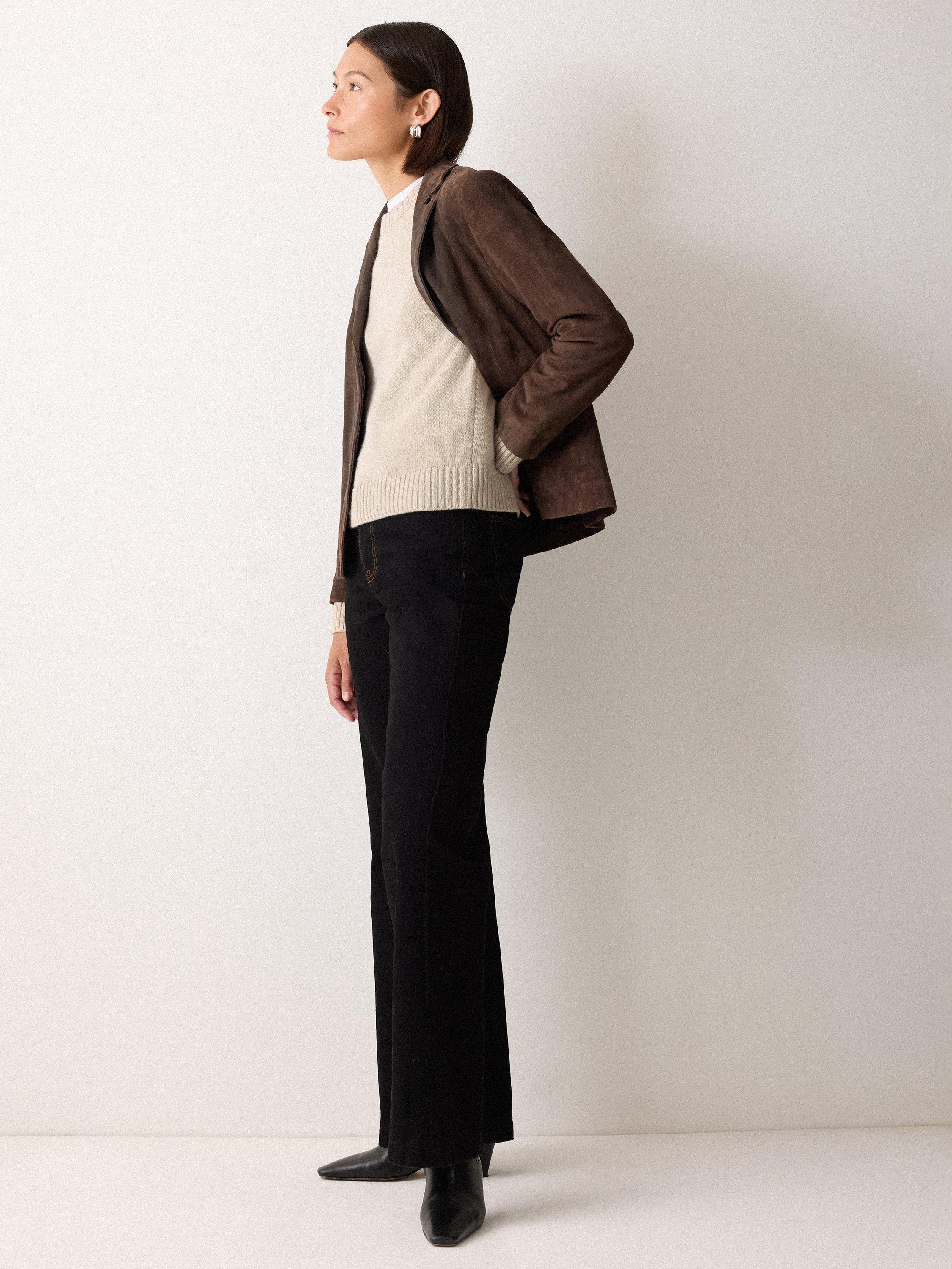 Product image 4 of 5, which shows Jigsaw Wool Rich Saddle Jumper, Cream, XS