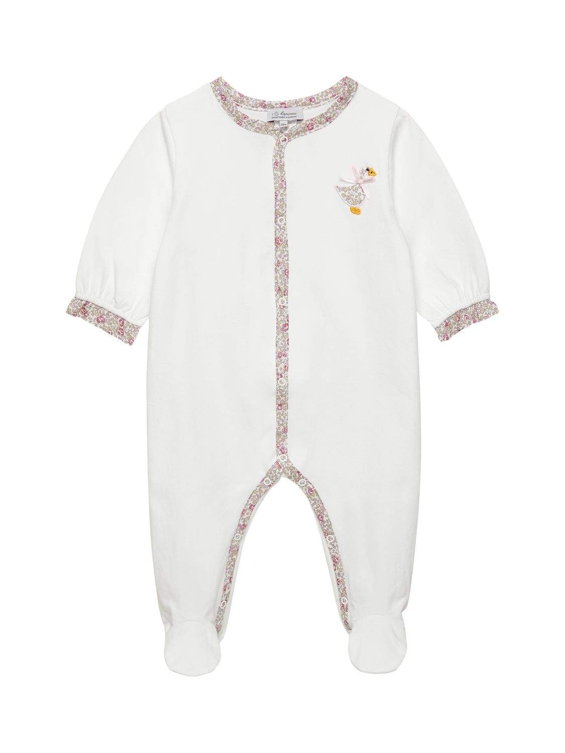 Product image 1 of 2, which shows Trotters Baby Eloise Cotton Blend Bodysuit, White/Eloise, Newborn