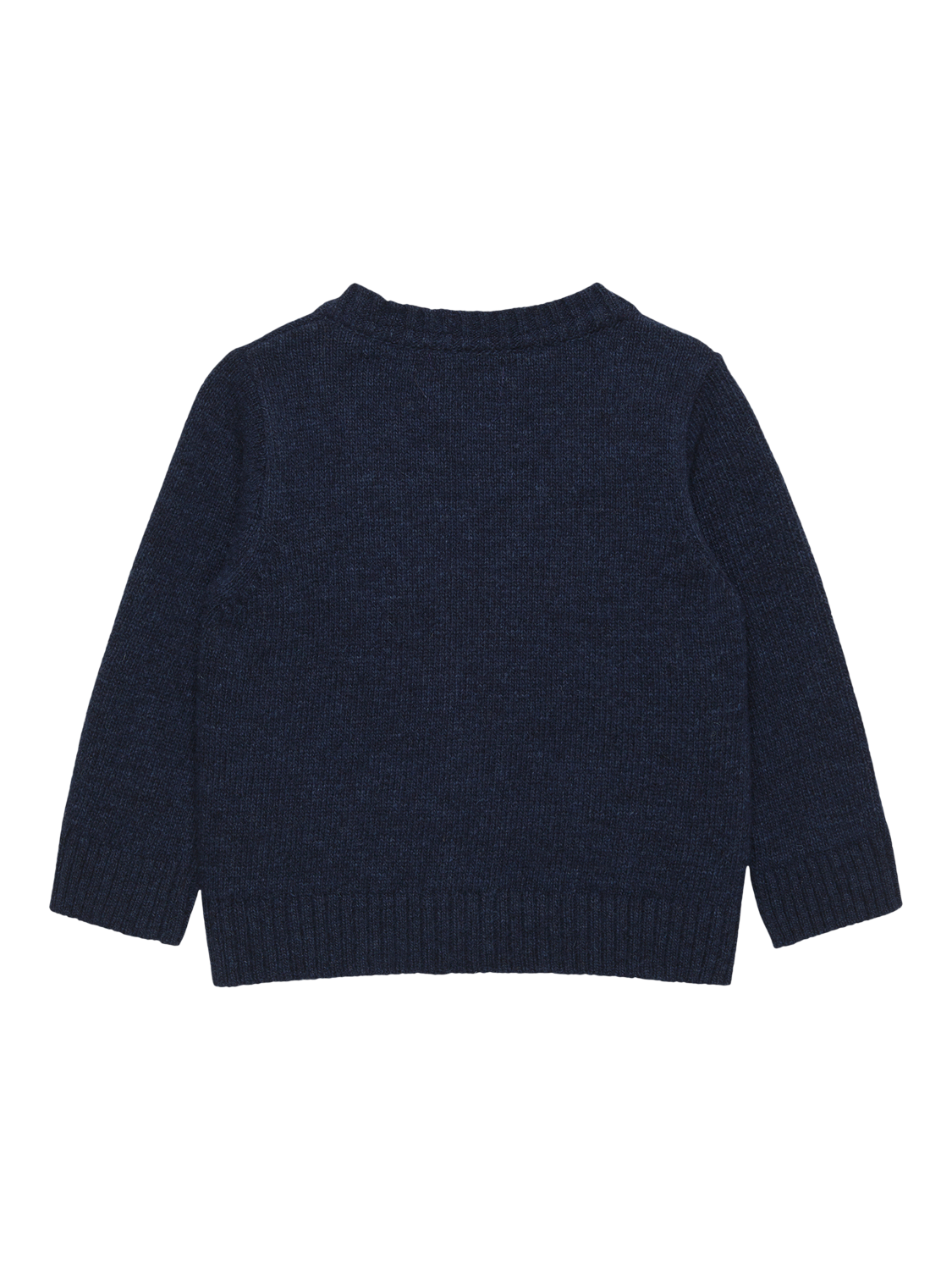 Product image 2 of 2, which shows Trotters Baby Wool Blend Dinosaur Cardigan, Navy, 3-6 months