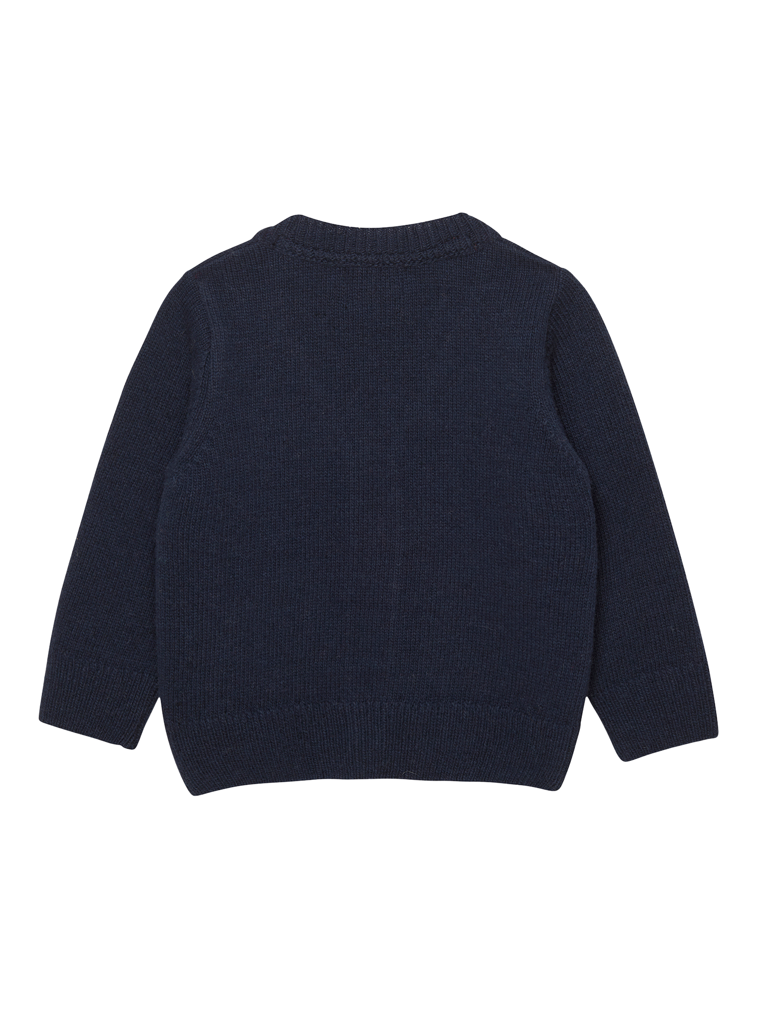 Product image 2 of 2, which shows Trotters Kids' Wool Blend Fire Engine Cardigan, Navy, 3-6 months