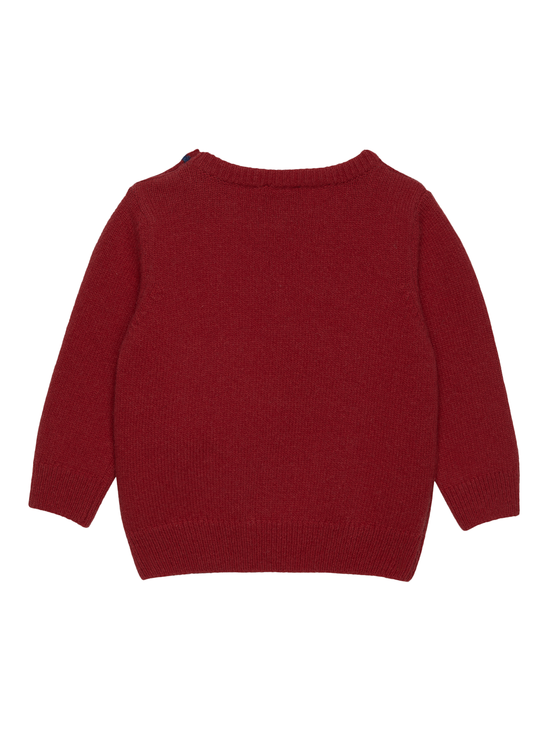 Product image 2 of 2, which shows Trotters Baby Timothy Teddy Wool Blend Jumper, Red, 3-6 months