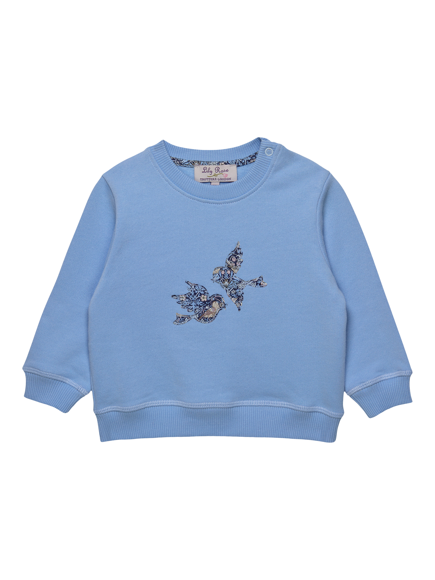 Product image 1 of 2, which shows Trotters Kids' Cotton Relaxed Sweatshirt, Blue/ Strawberry Thi, 3-6 months