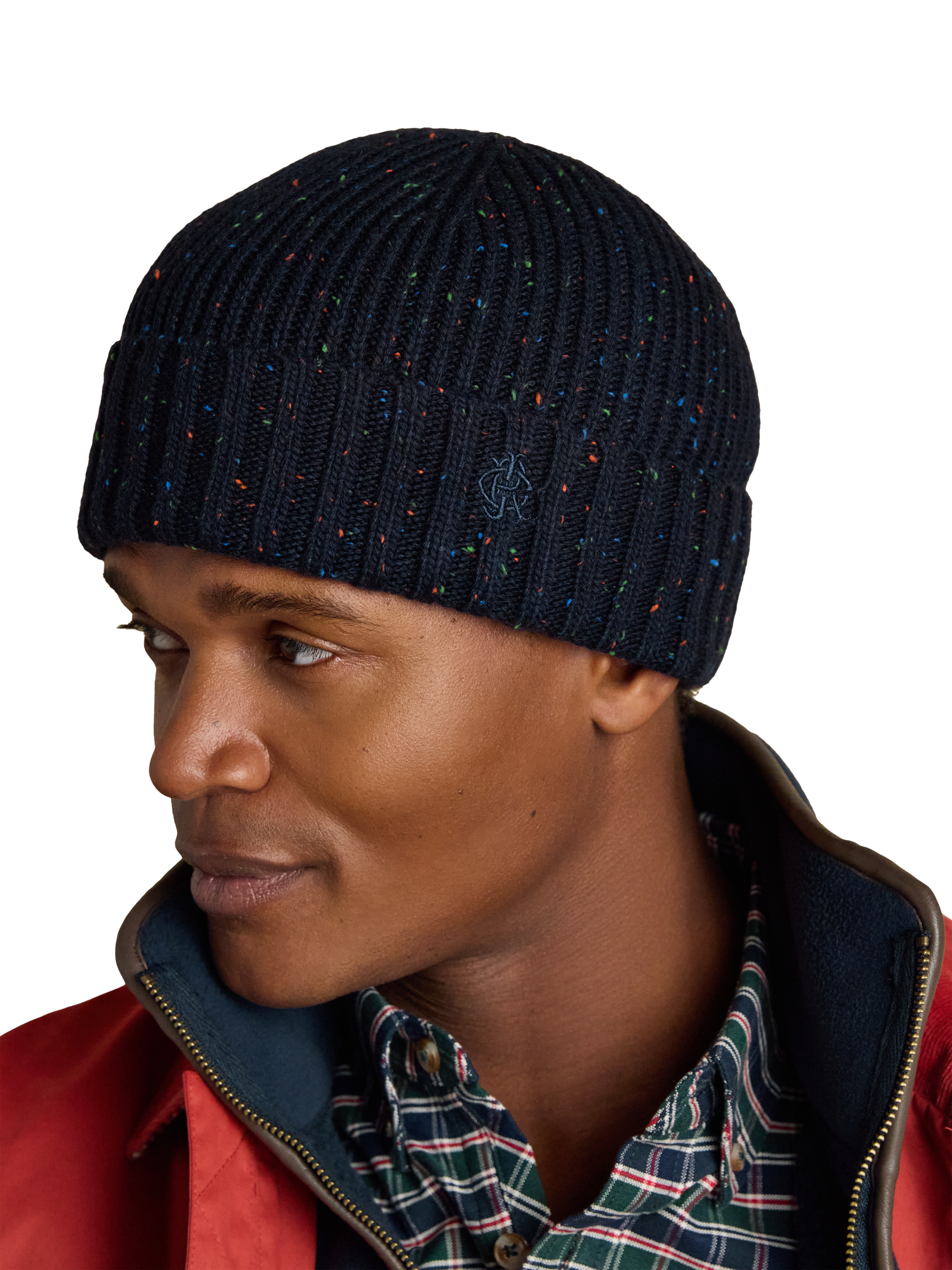 Product image 2 of 4, which shows Joules Beanie Hat, Navy, One Size