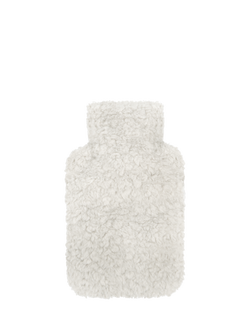 totes Toasties Textured Faux Fur Hot Water Bottle, Grey, Grey