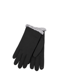 totes Isotoner Women's Thermal SmarTouch Fur Cuff Gloves, Black