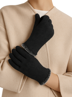 totes Isotoner Women's Thermal SmarTouch Fur Cuff Gloves - view 2, Black
