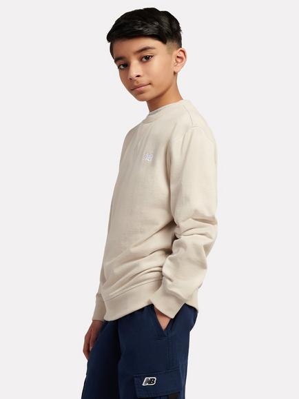 New Balance Kids' Crew Neck Sweatshirt, Timberwolf - view 2, Timberwolf