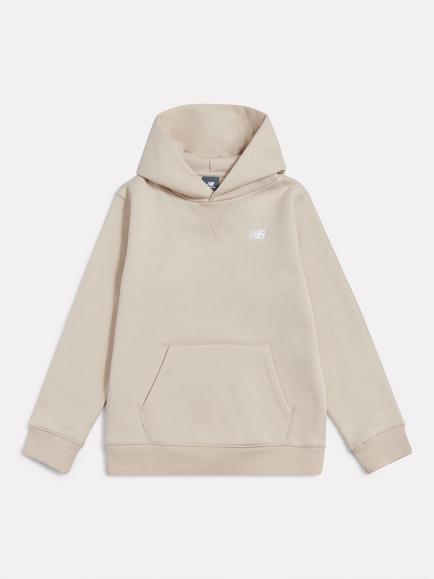 New Balance Kids' French Terry Cotton Logo Hoodie, Timberwolf