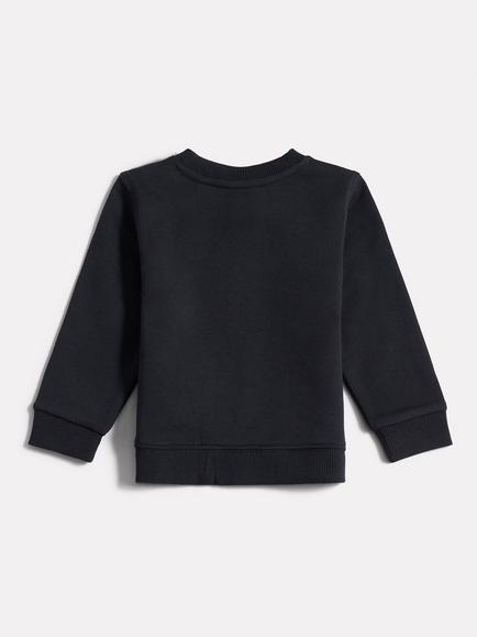New Balance Kids' Cotton Blend Crew Neck Stacked Logo Sweatshirt, Nb Caviar - view 2, Nb Caviar