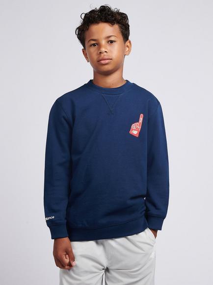 New Balance Kids' Cotton Graphic Print Sweatshirt, Nb Navy, Nb Navy