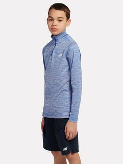 New Balance Kids' Athletics Quarter Zip Funnel Neck Top - view 2, Blue
