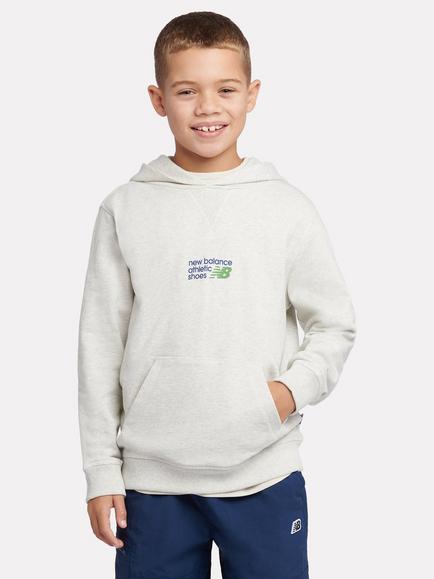 New Balance Kids' Relaxed Athletic Hoodie, Ash Heather, Ash Heather