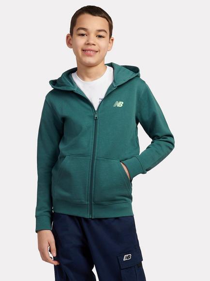 New Balance Kids' Fitness Centre Zip Through Hoodie, Green Teal, Green Teal